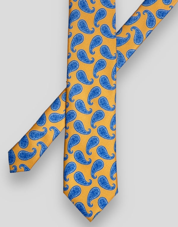Corbata amarilla amebas azul