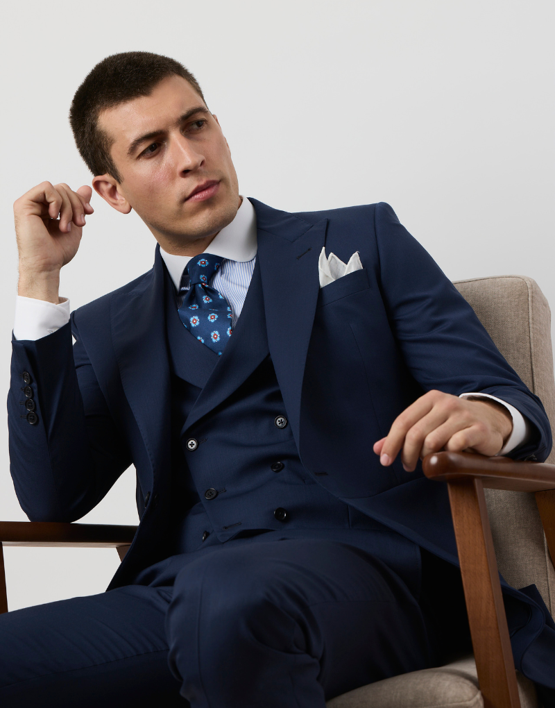 Traje Chaque Clasico Chaque Azul Marino Novio Azul Marino ChaquÃ