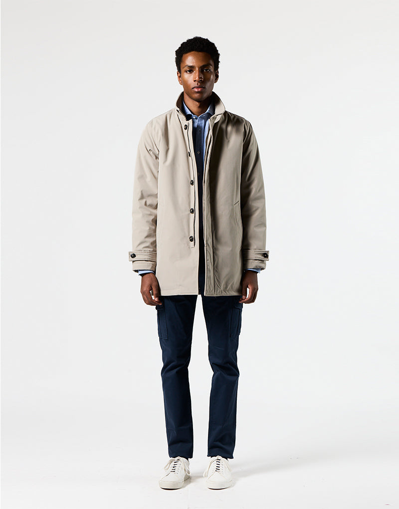 Gabardina Acolchada Color Piedra