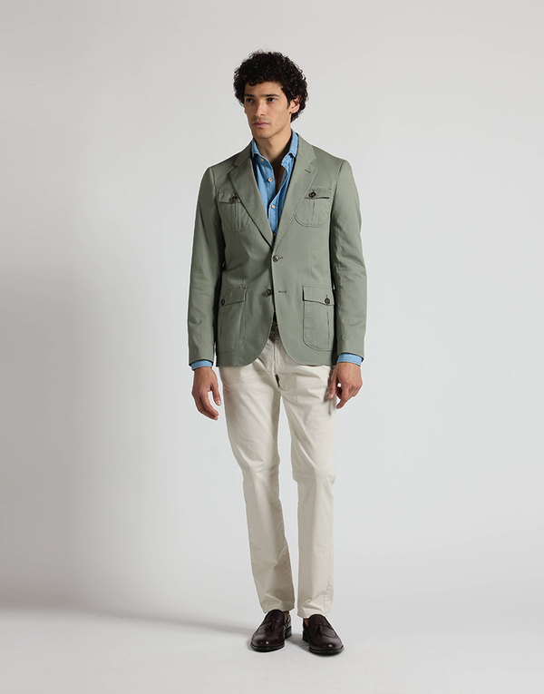 Americana cotton 4 bolsillos verde