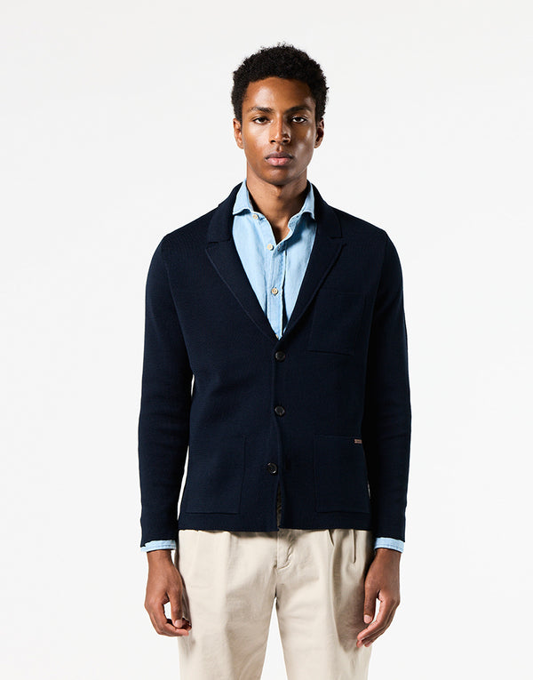 Blazer de punto azul marino