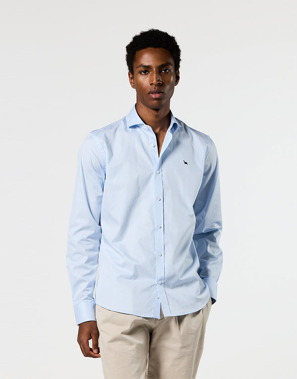 Camisa Italia mini cuadro celeste