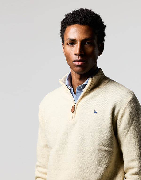 Jersey cremallera lambswool beige