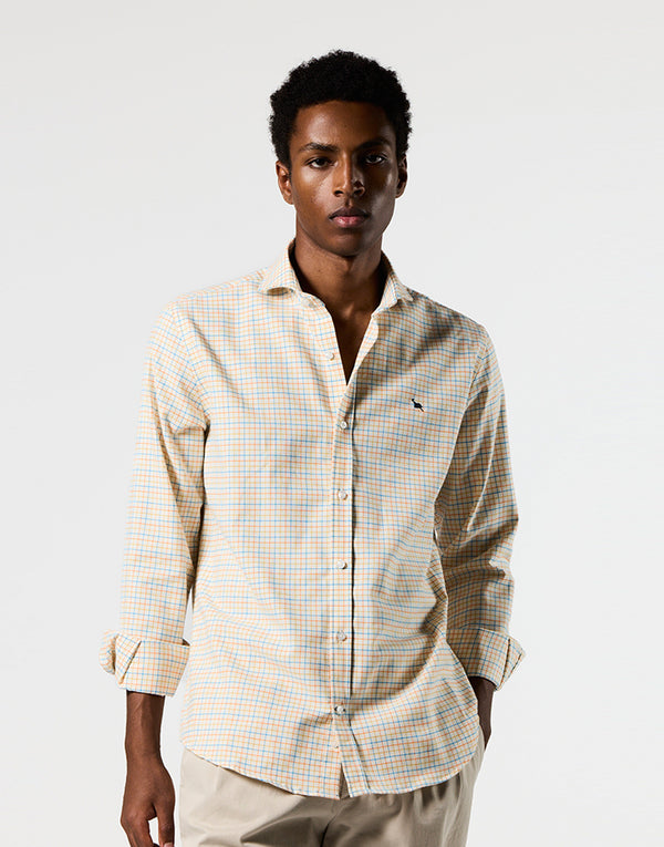 Camisa Italia mini cuadros harrys mostaza