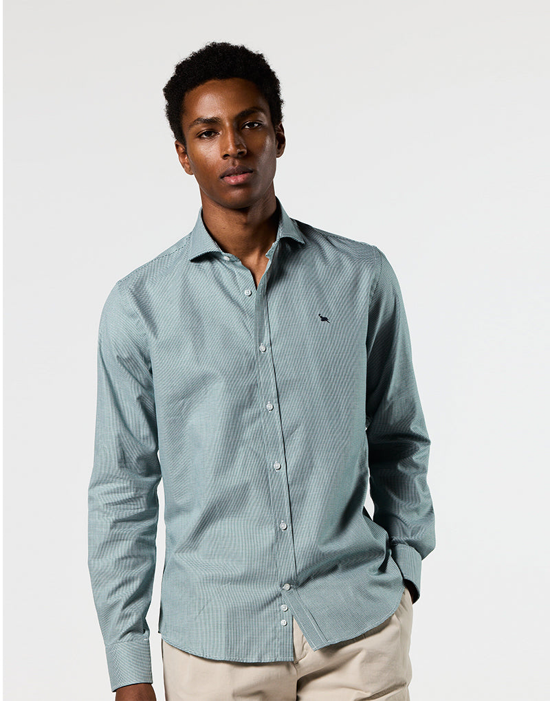 Camisa Italia mini pata de gallo verde