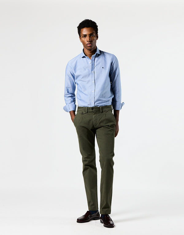 Pantalón sport estructura una pinza verde