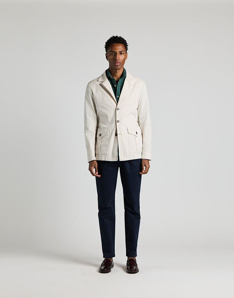 Sobrecamisa lino algodón beige – Bowler Hat