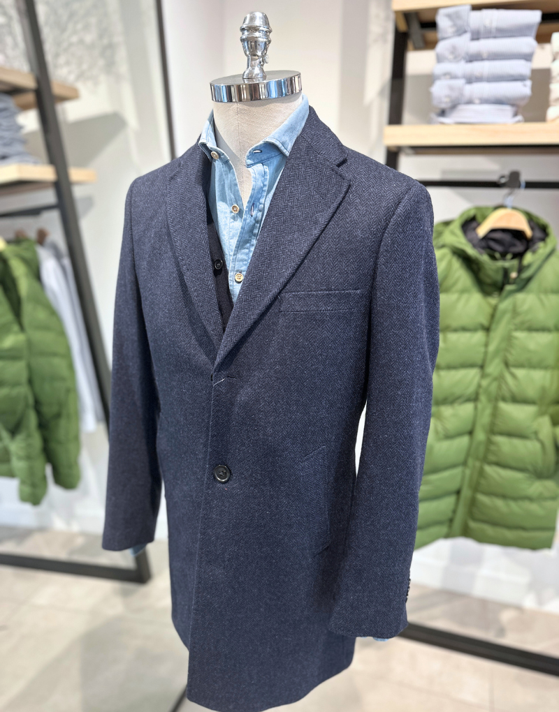 Abrigo corto espigas azul