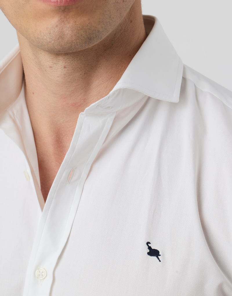 Camisa fil a fil blanca