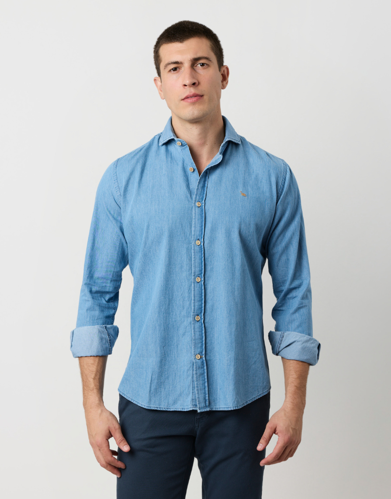 Camisa italia denim azul