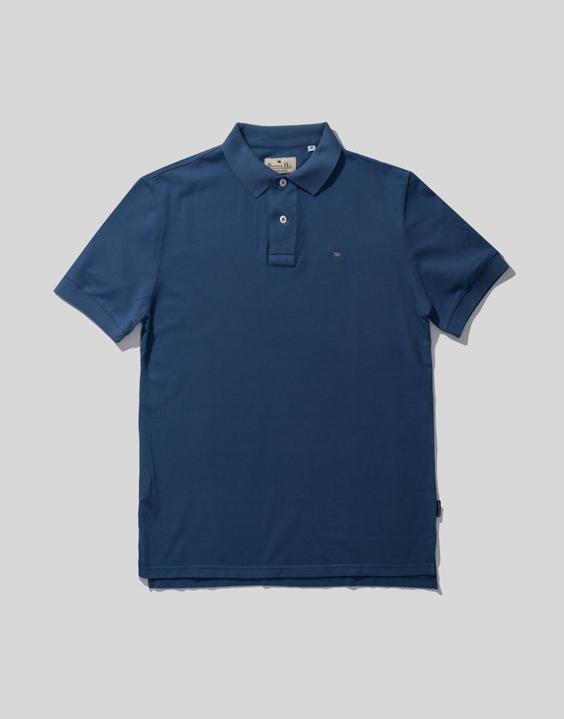 New polo cotton lavado azul