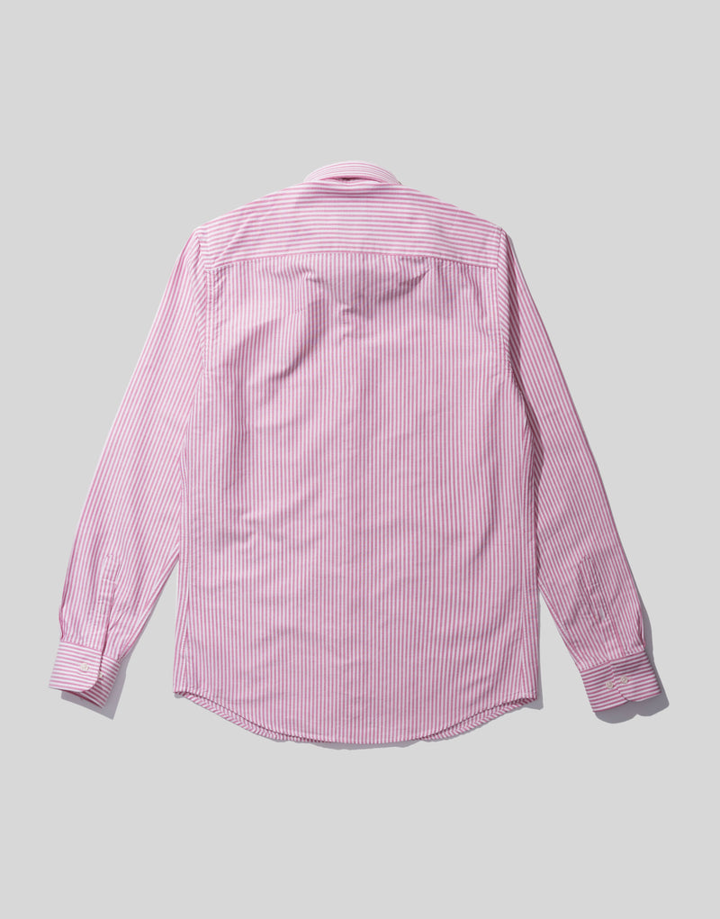 Camisa oxford rayas anchas fresa