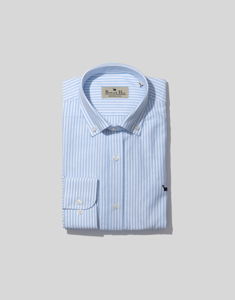 Camisa oxford rayas anchas azul