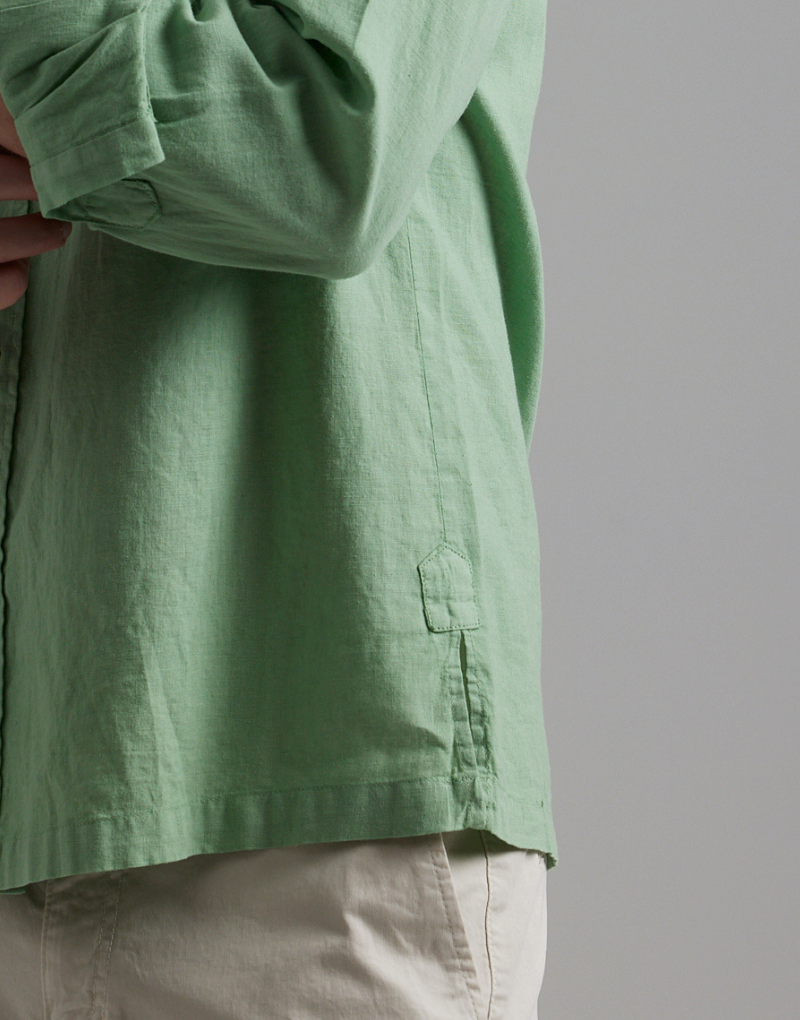 Camisa lino dos bolsillos verde agua