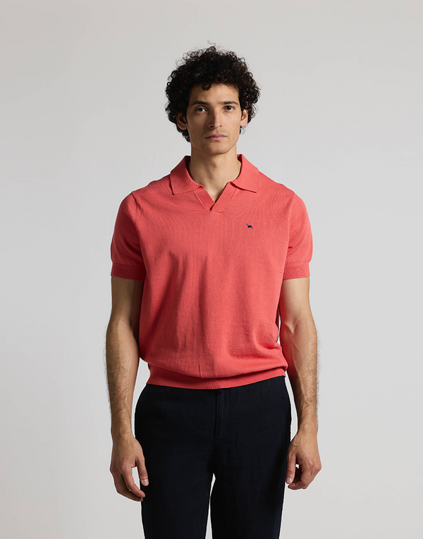 Polo punto manga corta coral