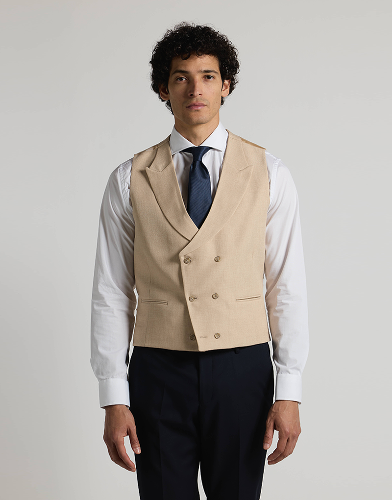 Chaleco cruzado melange beige