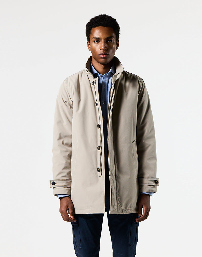 Gabardina Acolchada Color Piedra