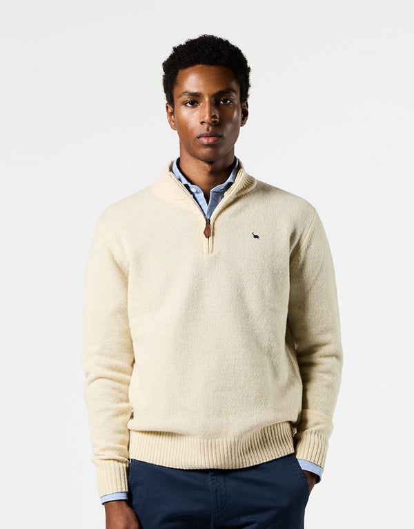 Jersey cremallera lambswool beige