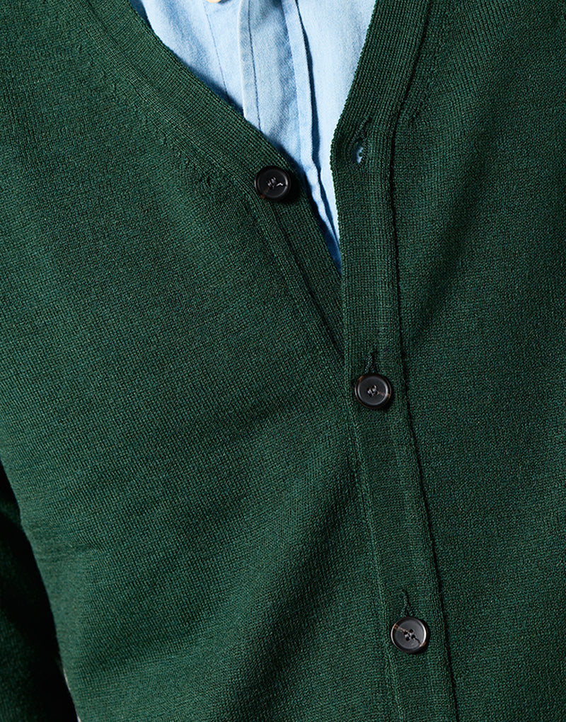 Cardigan basic verde botella