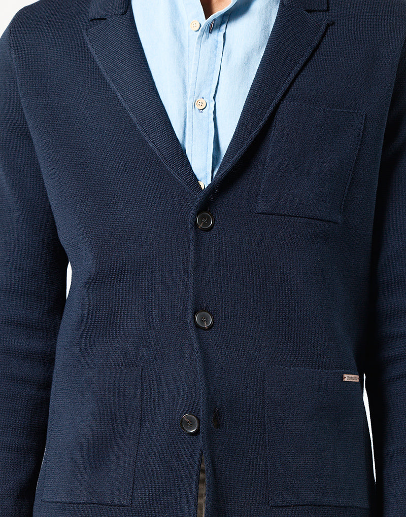 Blazer de punto azul marino