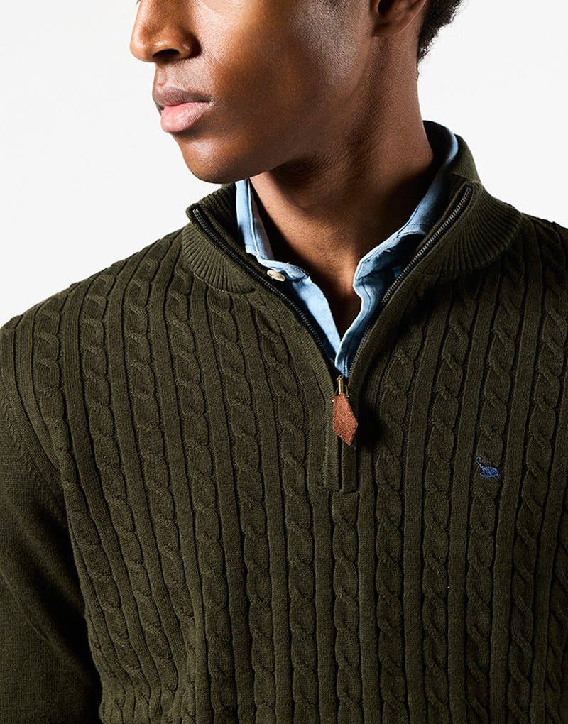 Jersey zip ochos khaki