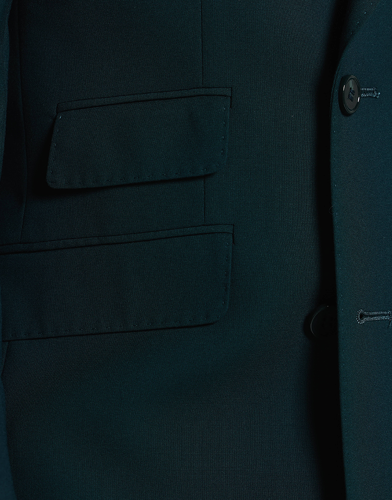 Traje cruzado verde botella