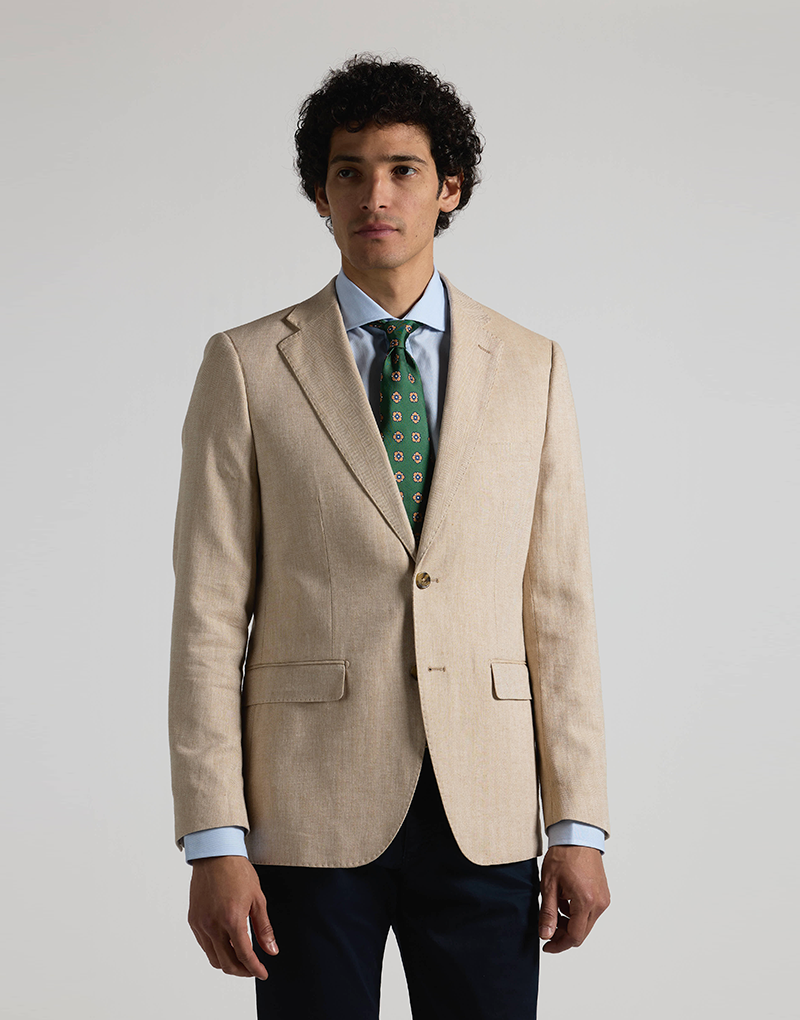 Americana lino espigas beige