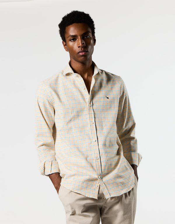 Camisa Italia mini cuadros harrys mostaza