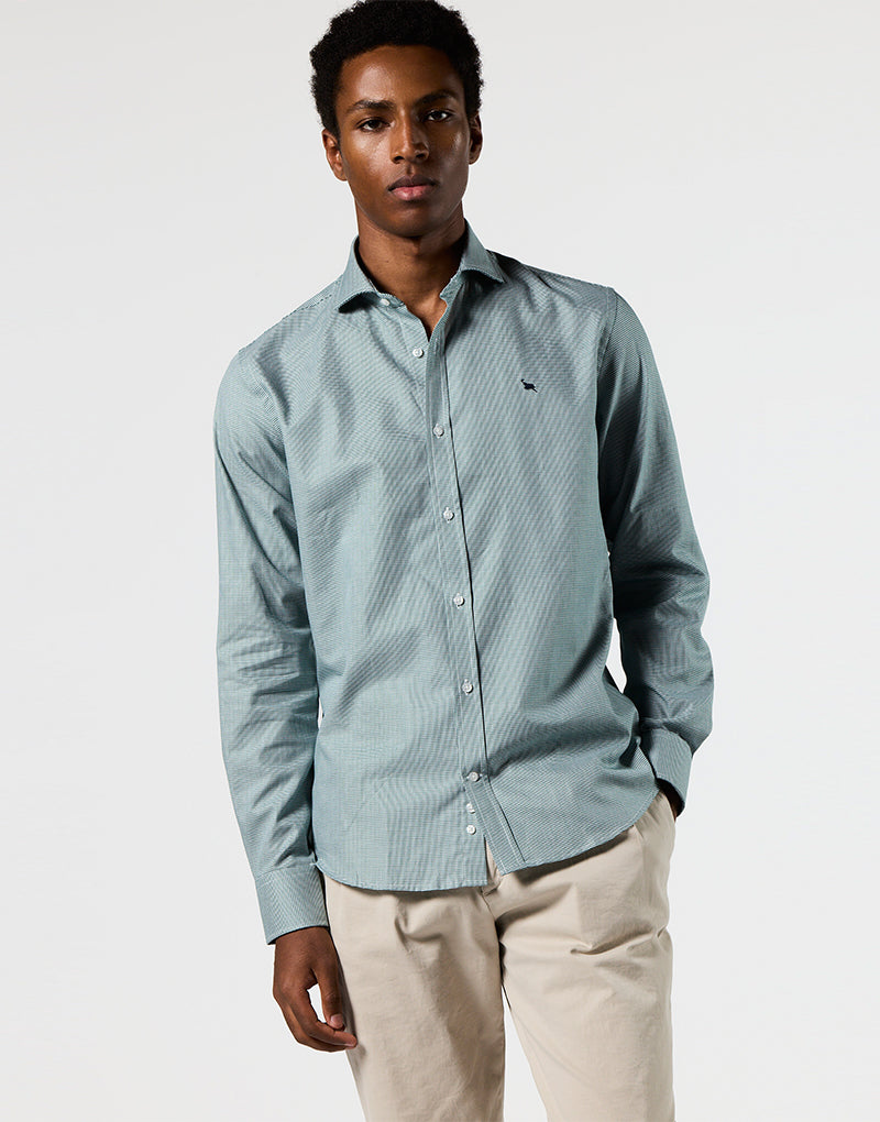 Camisa Italia mini pata de gallo verde