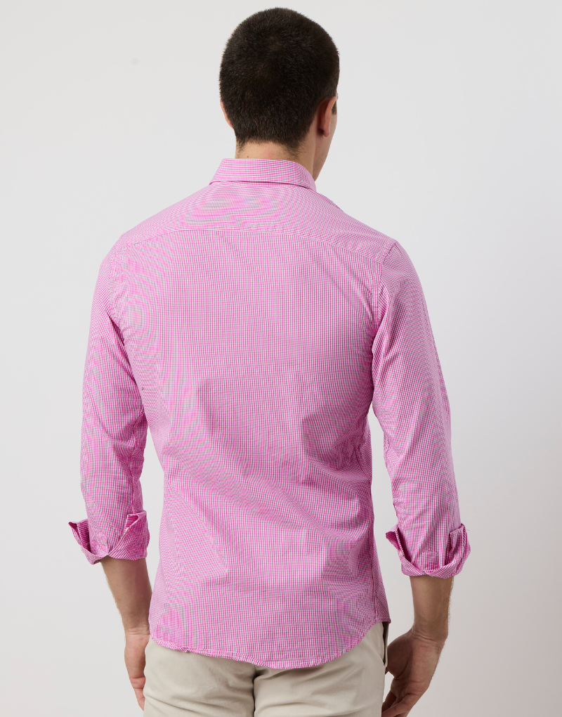 Camisa popelin cuadros vichy grosella