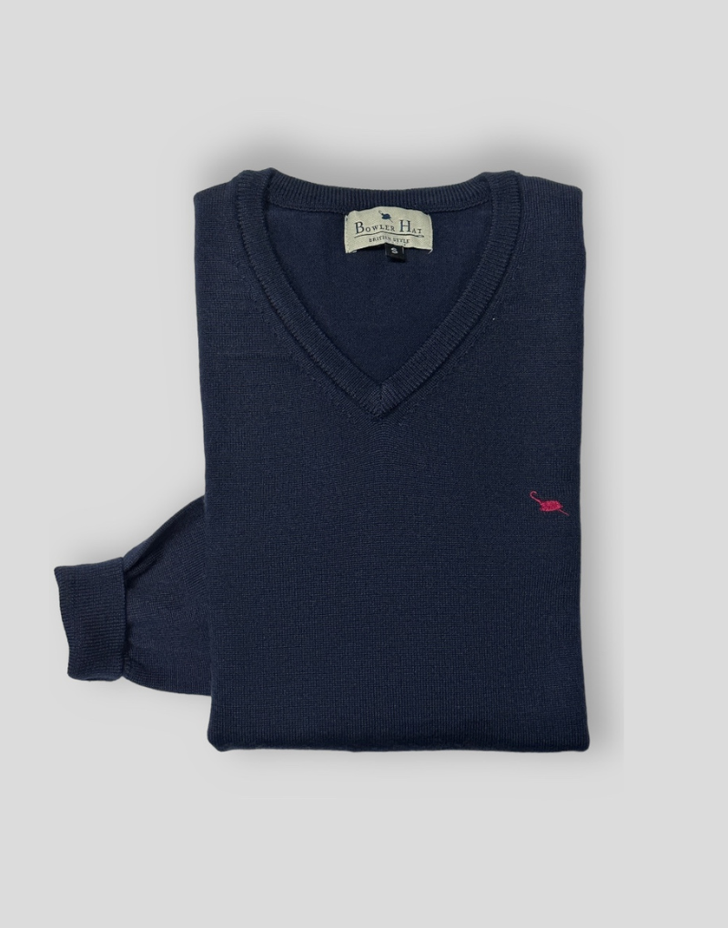 Jersey merino blend pico azul marino