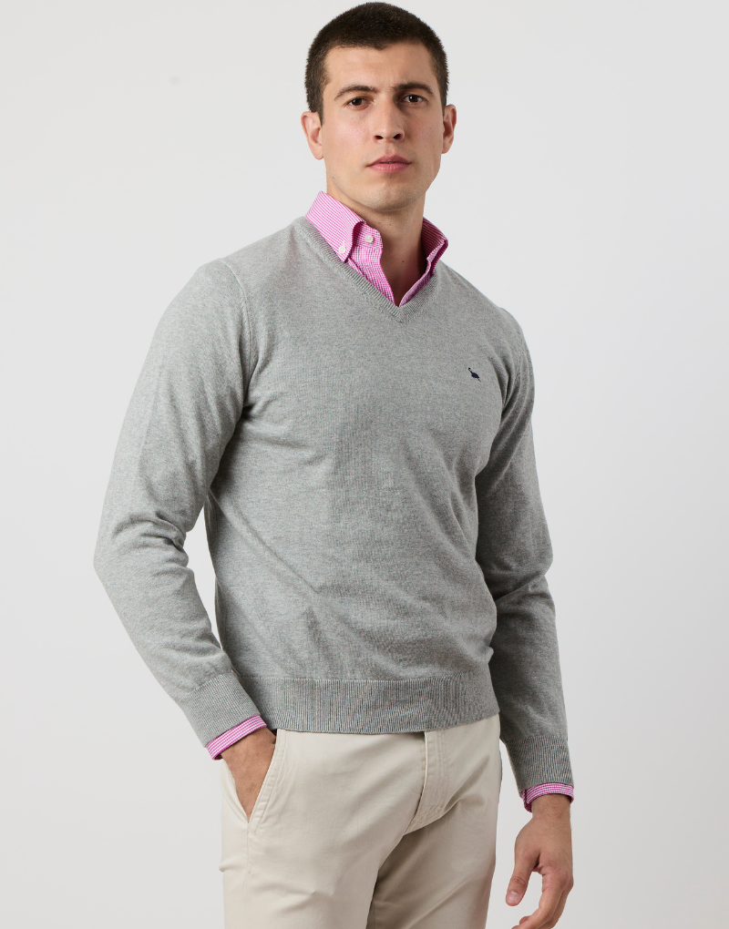 Jersey algodón fine pico gris