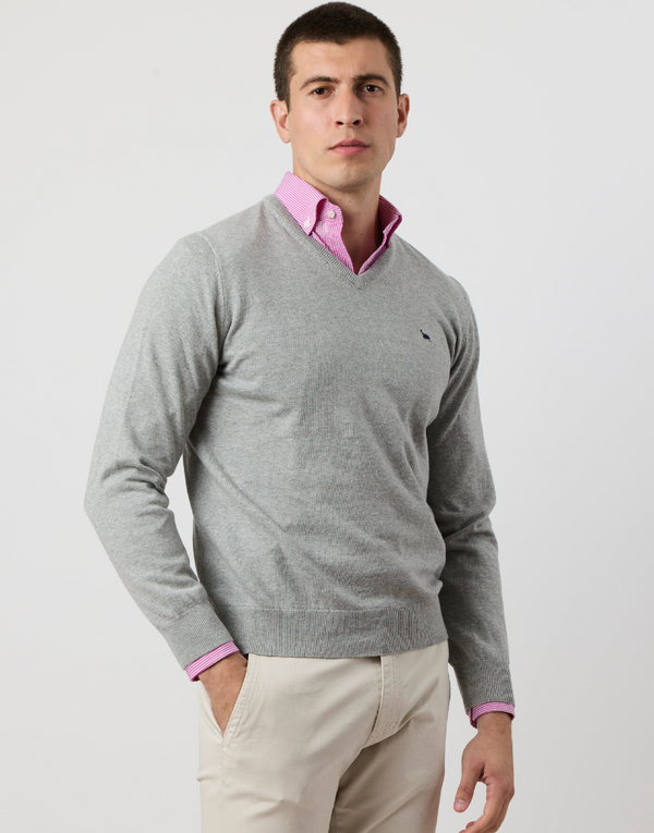 Jersey algodón fine pico gris medio