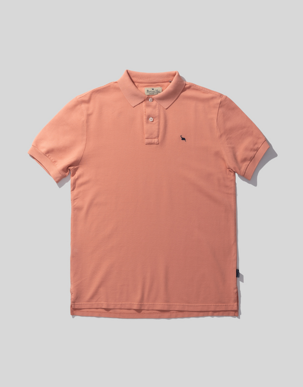 New polo cotton lavado salmón