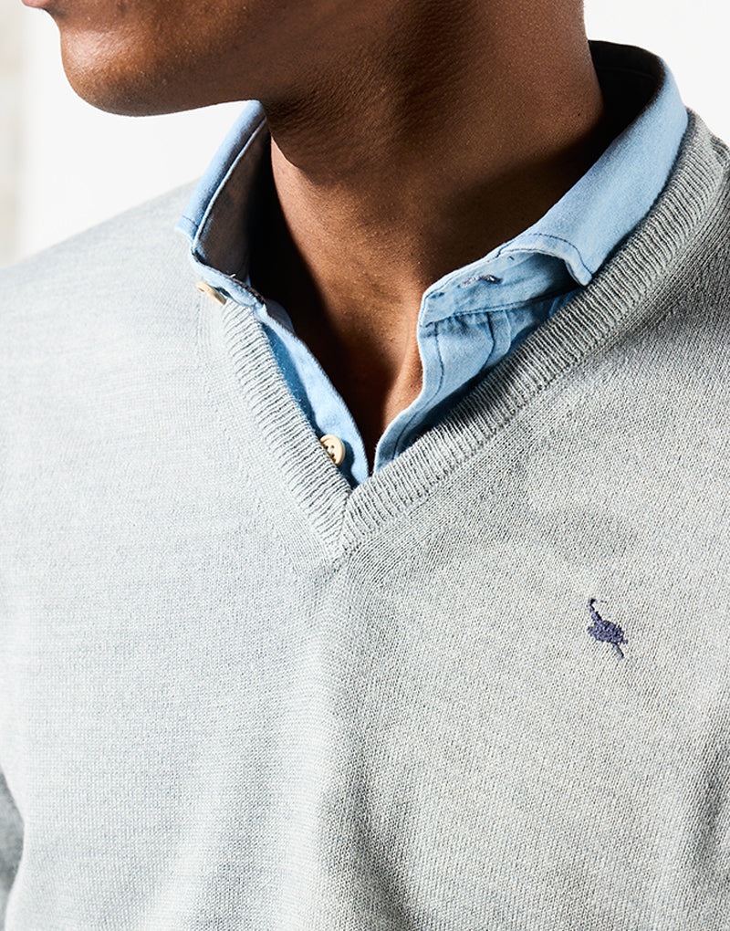Jersey gris merino pico