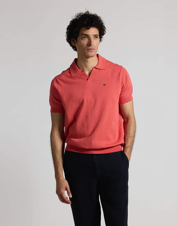 Polo punto manga corta coral