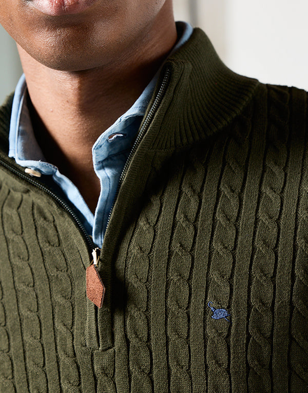 Jersey zip ochos khaki