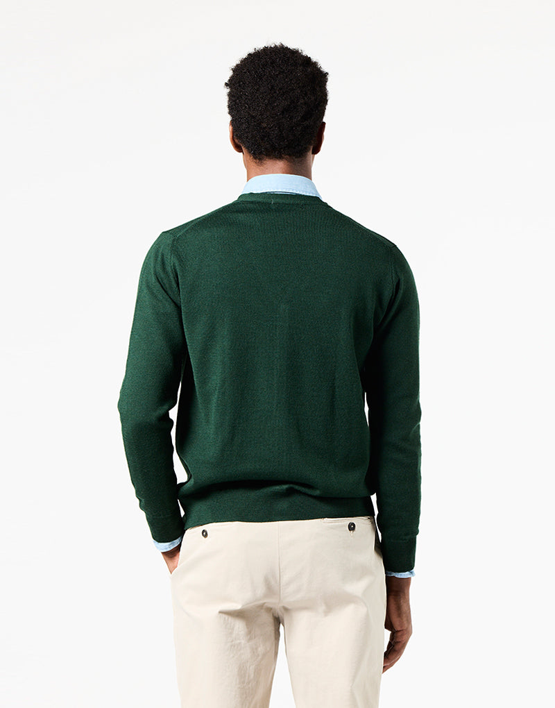 Cardigan basic verde botella