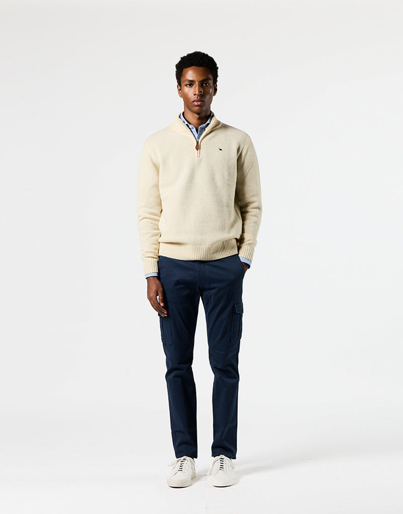 Jersey cremallera lambswool beige