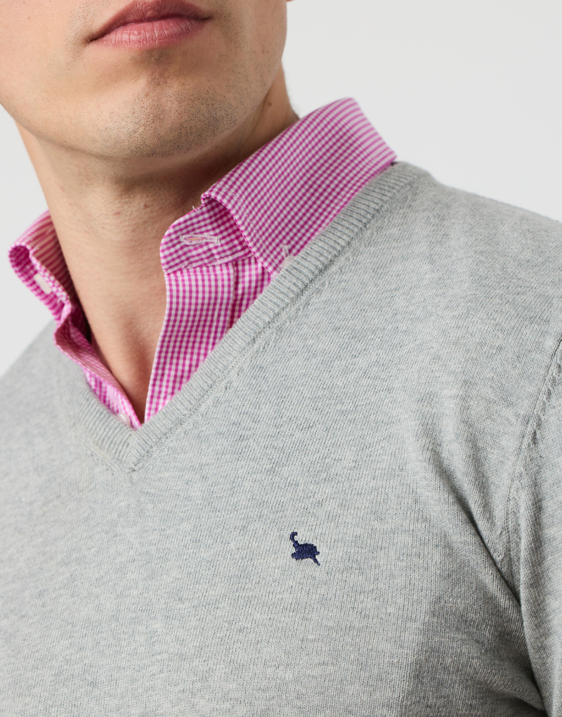 Jersey algodón fine pico gris medio