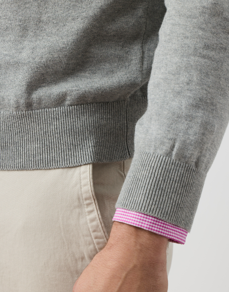Jersey algodón fine pico gris medio