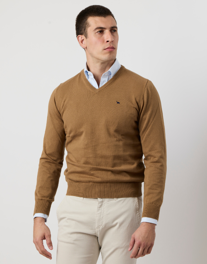 Jersey algodón fine pico beige