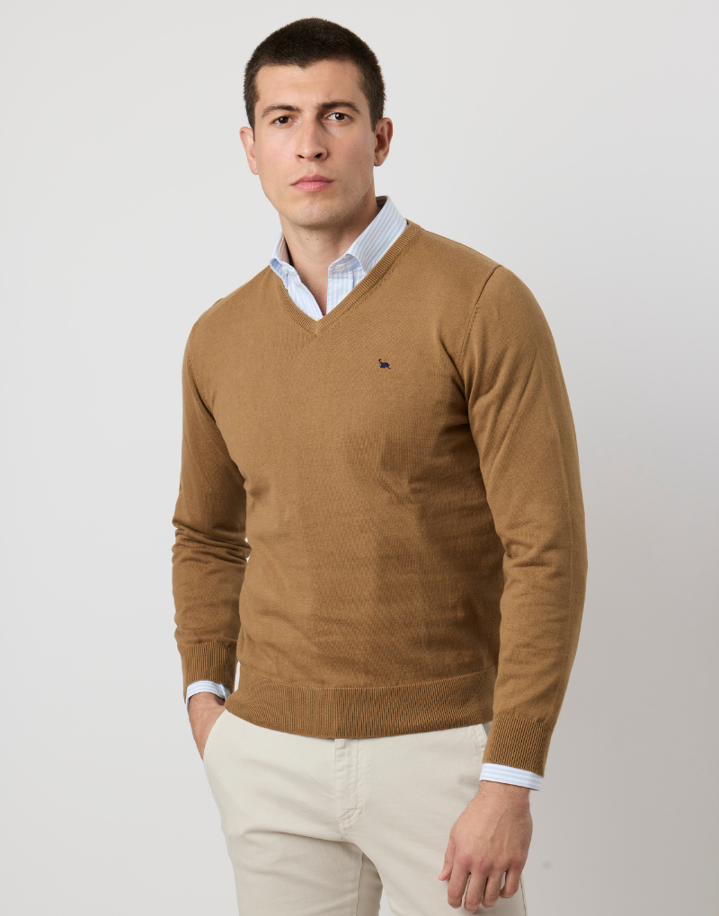 Jersey algodón fine pico beige