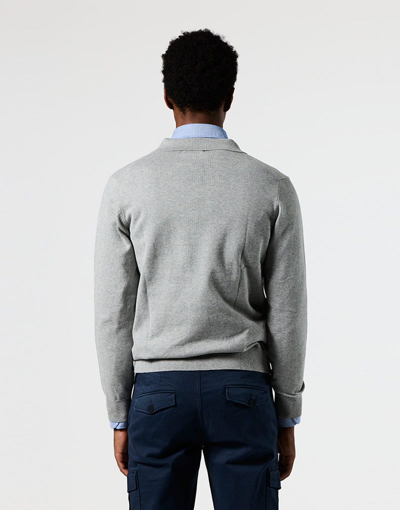 Jersey cuello polo gris