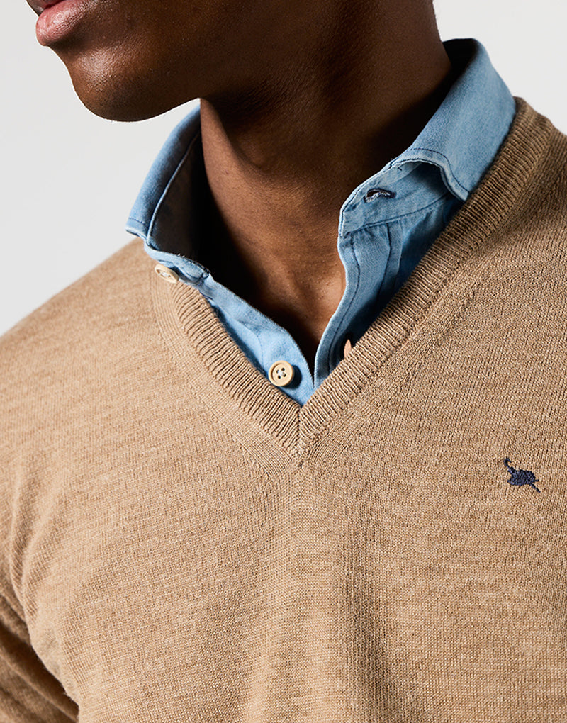 Jersey beige merino pico