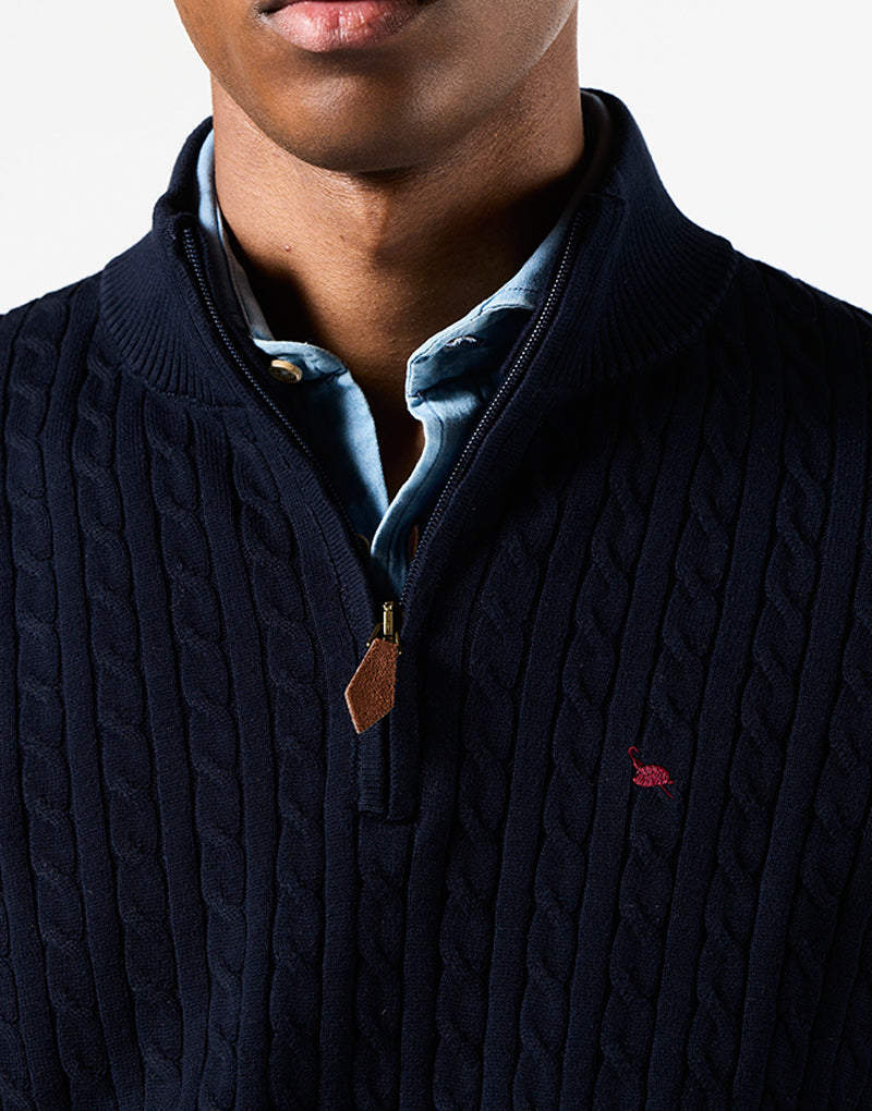 Jersey zip ochos azul marino