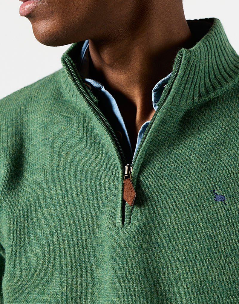 Jersey cremallera lambswool verde oliva