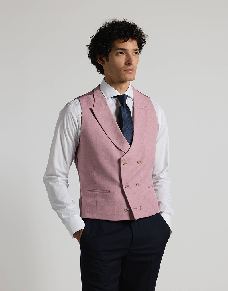 Chaleco cruzado melange rosa