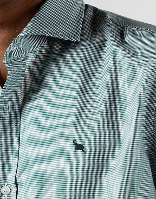 Camisa Italia mini pata de gallo verde