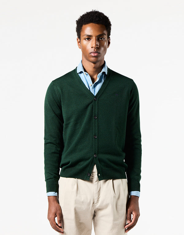 Cardigan basic verde botella